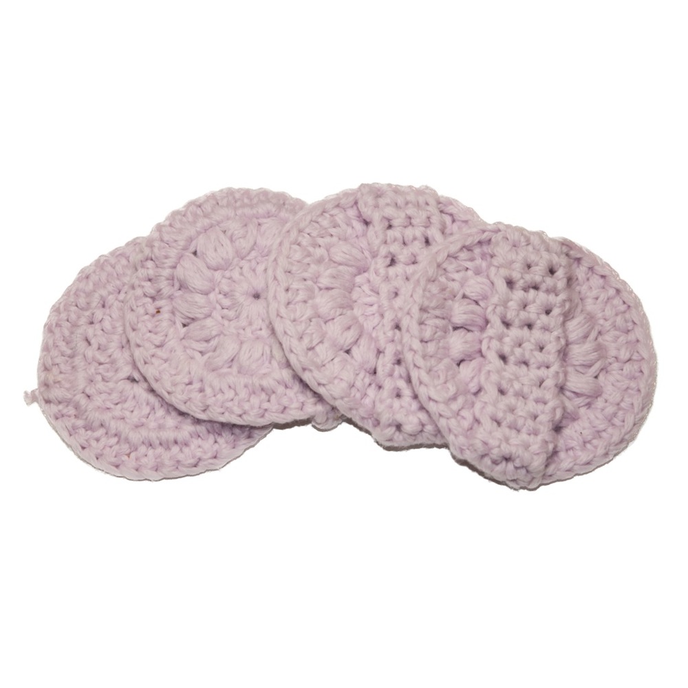 10 Crocheted Facial rounds 100%Cotton Eco Friendly Reusable machine Wahable